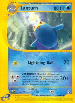 Lanturn 20/147 Rare card from Aquapolis