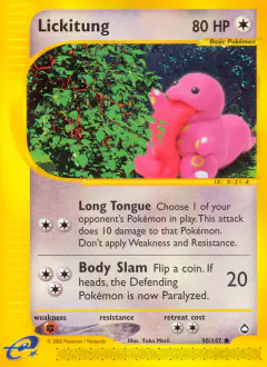 Lickitung 90/147 Common card from Aquapolis