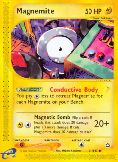 Magnemite 91/147 Common card from Aquapolis