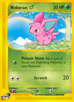 Nidoran ♂ 96/147 Common card from Aquapolis