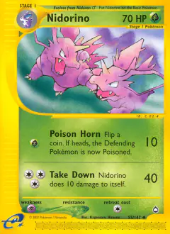 Nidorino 55/147 Uncommon card from Aquapolis