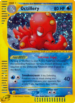 Octillery H20/H32 Rare Holo card from Aquapolis