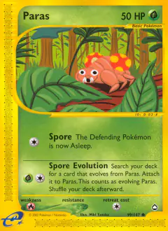 Paras 99/147 Common card from Aquapolis