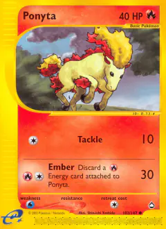Ponyta 102/147 Common card from Aquapolis