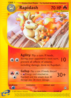 Rapidash 31/147 Rare card from Aquapolis