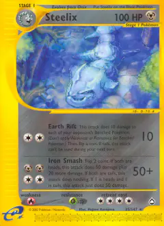 Steelix 35/147 Rare card from Aquapolis