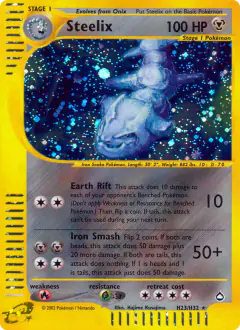 Steelix H23/H32 Rare Holo card from Aquapolis