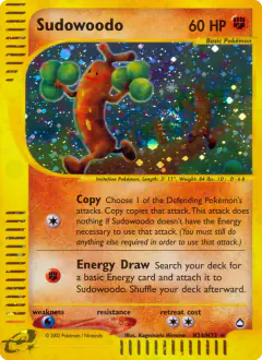 Sudowoodo H24/H32 Rare Holo card from Aquapolis