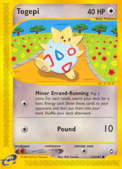 Togepi 114/147 Common card from Aquapolis