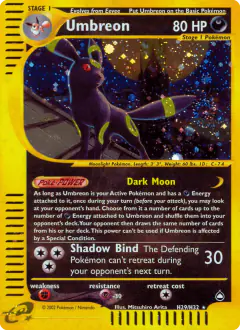 Umbreon H29/H32 Rare Holo card from Aquapolis