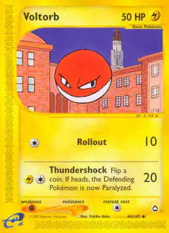 Voltorb 64/147 Uncommon card from Aquapolis