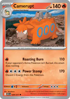Camerupt 28/217 Uncommon card from Ascended Heroes