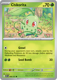 Chikorita 8/217 Common card from Ascended Heroes