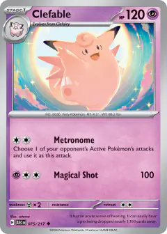 Clefable 75/217 Uncommon card from Ascended Heroes