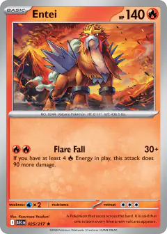 Entei 25/217 Rare card from Ascended Heroes