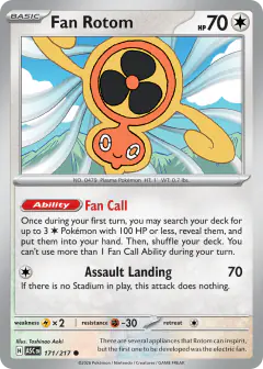Fan Rotom 171/217 Common card from Ascended Heroes