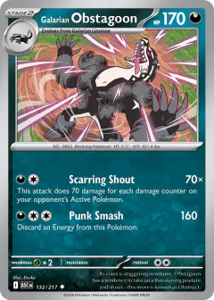 Galarian Obstagoon 132/217 Uncommon card from Ascended Heroes