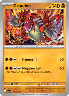 Groudon 108/217 Rare card from Ascended Heroes
