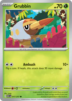 Grubbin 17/217 Common card from Ascended Heroes
