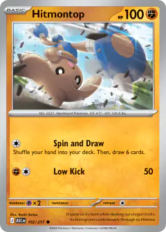 Hitmontop 102/217 Common card from Ascended Heroes