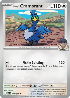 Hop's Cramorant 177/217 Uncommon card from Ascended Heroes