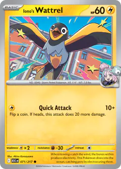 Iono's Wattrel 71/217 Common card from Ascended Heroes