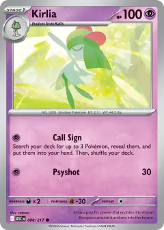 Kirlia 88/217 Common card from Ascended Heroes