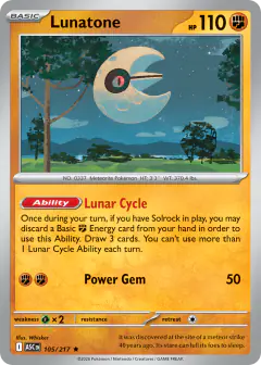 Lunatone 105/217 Rare card from Ascended Heroes