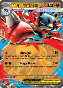 Mega Lucario ex 113/217 Double Rare card from Ascended Heroes