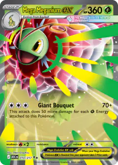 Mega Meganium ex 10/217 Double Rare card from Ascended Heroes