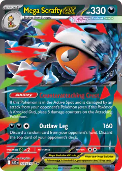 Mega Scrafty ex 135/217 Double Rare card from Ascended Heroes