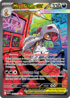 Mega Scrafty ex 285/217 Special Illustration Rare card from Ascended Heroes