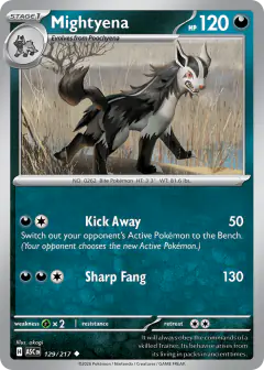 Mightyena 129/217 Uncommon card from Ascended Heroes