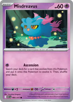 Misdreavus 85/217 Common card from Ascended Heroes