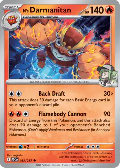 N's Darmanitan 33/217 Uncommon card from Ascended Heroes