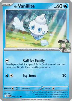 N's Vanillite 49/217 Common card from Ascended Heroes