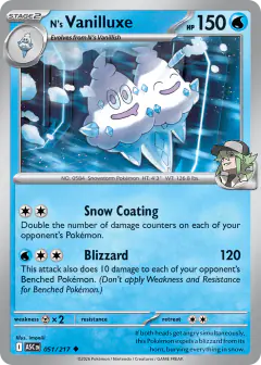N's Vanilluxe 51/217 Uncommon card from Ascended Heroes