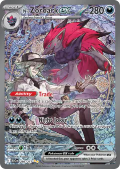 N's Zoroark ex 286/217 Special Illustration Rare card from Ascended Heroes