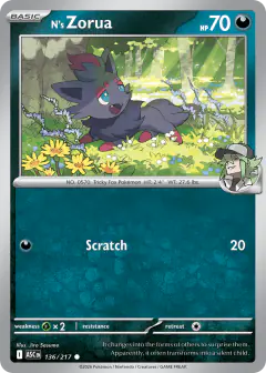 N's Zorua 136/217 Common card from Ascended Heroes