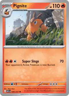Pignite 30/217 Uncommon card from Ascended Heroes
