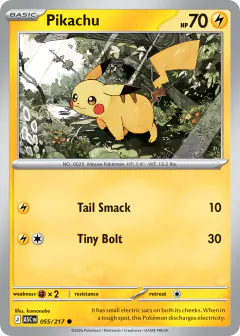 Pikachu 55/217 Common card from Ascended Heroes