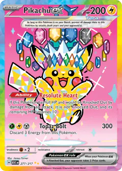 Pikachu ex 277/217 Special Illustration Rare card from Ascended Heroes