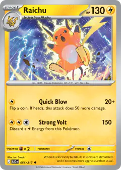 Raichu 56/217 Uncommon card from Ascended Heroes