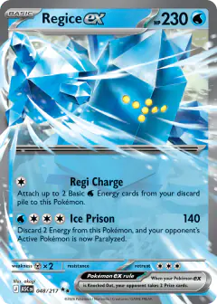 Regice ex 48/217 Double Rare card from Ascended Heroes