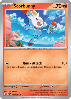 Scorbunny 36/217 Common card from Ascended Heroes