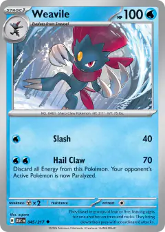 Weavile 45/217 Uncommon card from Ascended Heroes