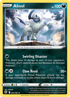 Absol 097/189 Rare Holo card from Astral Radiance