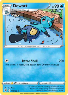 Dewott 042/189 Uncommon card from Astral Radiance