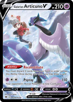 Galarian Articuno V TG16/TG30 Rare Holo V card from Astral Radiance