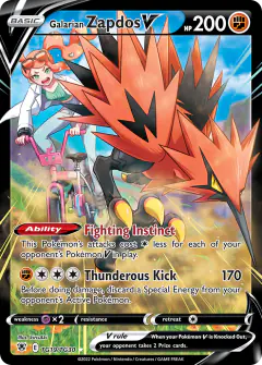 Galarian Zapdos V TG19/TG30 Rare Holo V card from Astral Radiance
